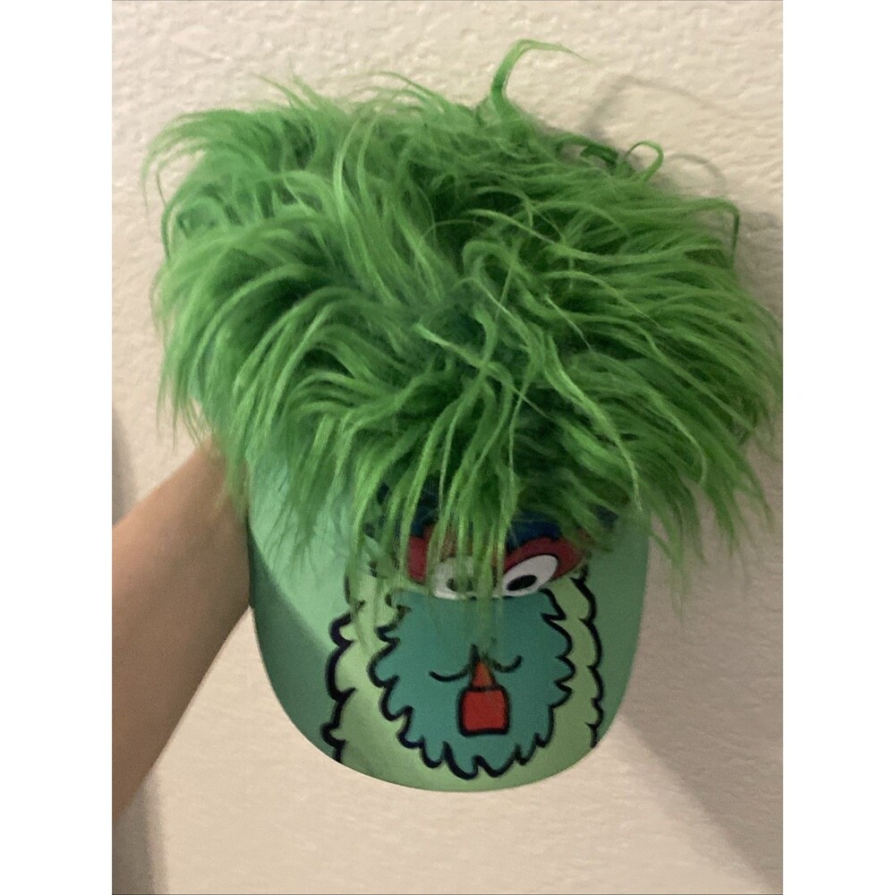 Foco Philadelphia Phillies Phillie Phanatic Green Hair Hat Visor Snapback MLB US - Picture 6 of 9